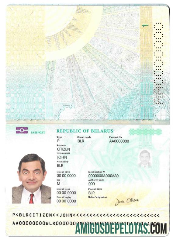 Passe da Bielorrússia (presente em 2020) amostra